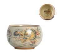 LingXuanGe Juego de tazas de té chino Kungfu de Peacock Master, de cerámica, hechas a mano, de porcelana, juego de té chino, juego de ceremonia de té tradicional (copa de dragón)