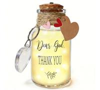 LINGYUAN Dear God Thank You - Tarro de memoria iluminado con luz nocturna cristiana