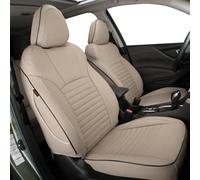 Lingyue Cobertura Completa de Piel sintética para Asientos Delanteros y Traseros de Subaru Forester 2014 2015 2016 2017 2018, Compatible con airbag, Color Beige