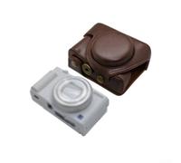 Linhexis Funda de piel sintética para Sony ZV1 | Funda protectora de medio cuerpo con correa ajustable para el cuello, bolsa de transporte compacta de viaje para fotografía