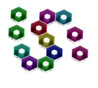 Linhexis Luces hexagonales modulares ABS 12W pared total DIY (12 piezas) | Material plástico ABS, diseño modular de bricolaje, 1W por panel, fácil instalación, color base blanco