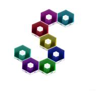 Linhexis Luces hexagonales modulares ABS 12W pared total DIY (8 piezas) | Material plástico ABS, diseño modular de bricolaje, 1W por panel, fácil instalación, color base blanco