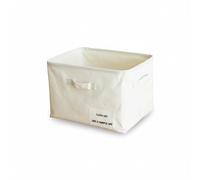LINHOME Caja de Almacenaje de Tela Plegable con Asas,Caja Organizadora de Gran Capacidad para Ropa,Organizador de Armario de para Dormitorio,Estantería y Closet, 40x30x26cm, XZ-24815, Blanco,31L