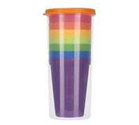 Linian 8Pcs Vasos de Plástico, Ligera Taza Vajilla portátil 7 Vasos de plástico de Colores (200 ml) y 1 Botella de Agua (600 ml) para Picnic Camping Vajillas Juego de Cubiertos