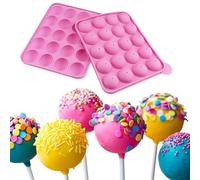 Linian Molde Lollipop, Molde de Silicona para Cake Lollipop Partido, Jelly y Chocolate, no Adhesivas, Rosa