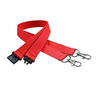 linie zwo ®, Pack de 10 Cordones para llaves 20 mm, 2x Gancho easy going, Cierre de seguridad, Rojo