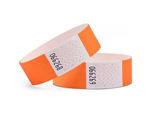 linie zwo ®, Pack de 100 Pulseras de Seguridad 19 x 254 mm, Naranja neón