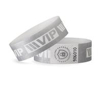 linie zwo ®, Pack de 100 Pulseras de Seguridad 19 x 254 mm - VIP, Plateado