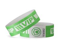 linie zwo ®, Pack de 100 Pulseras de Seguridad 19 x 254 mm - VIP, Verde neón