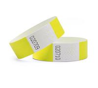 linie zwo ®, Pack de 500 Pulseras de Seguridad 19 x 254 mm, Amarillo neón