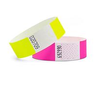 linie zwo ®, Pack de 500 Pulseras de Seguridad 19 x 254 mm, Amarillo neón (250 unidades) + Rosa neón (250 unidades)