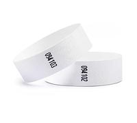 linie zwo ®, Pack de 500 Pulseras de Seguridad 19 x 254 mm, Blanco