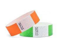 linie zwo ®, Pack de 500 Pulseras de Seguridad 19 x 254 mm, Naranja neón (250 unidades) + Verde neón (250 unidades)