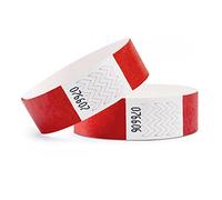 linie zwo ®, Pack de 500 Pulseras de Seguridad 19 x 254 mm, Rojo
