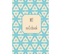 Liniertes Notizbuch - Buntes Dreiecksmuster in Grün, Blau, Pink & Gelb