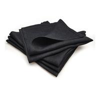 LINILI Servilletas de lino - Servilletas de tela hechas a mano 100% lino - Negro - 15 × 15 cm - Juego de 4