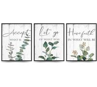 Linilioart 3 pósteres motivacionales bohemios de eucalipto impreso, lienzo para pared, arte botánico minimalista, imágenes minimalistas para dormitorio, baño, sin marco (20 x 25 cm)