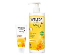 Linimento de caléndula Weleda Baby orgánico 400 ml + crema para pañal 75 ml