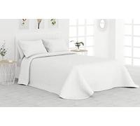 Liniva Home Colcha Bouti Termosellada para Verano y Entretiempo. 100% Microfibra - Modelo Vejer. Colcha Cubre Cama Multiusos. Incluye Dos Fundas de cojín. Cama 150/160-250x265cm Blanco