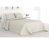 Liniva Home Colcha Bouti Termosellada para Verano y Entretiempo. 100% Microfibra - Modelo Vejer. Colcha Cubre Cama Multiusos. Incluye una Funda de cojín. Cama 105-200x265cm Beige