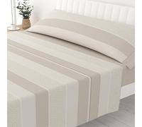 Liniva Home Juego de Sábanas Estampadas de Verano Algodón/Poliéster - Colección Victorio (Cama 105cm (1 Almohada), Tamara-Beige)