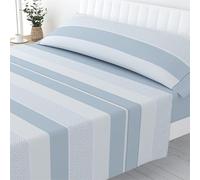 Liniva Home Juego de Sábanas Estampadas de Verano Algodón/Poliéster - Colección Victorio (Cama 150cm (1 Almohada), Tamara-Celeste)