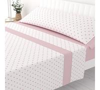 Liniva Home Juego de Sábanas Estampadas de Verano Algodón/Poliéster - Colección Victorio (Cama 150cm (1 Almohada), Sara-Rosa)