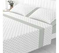 Liniva Home Juego de Sábanas Estampadas de Verano Algodón/Poliéster - Colección Victorio (Cama 180cm (2 Almohada), Sara-Verde)