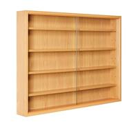 Inter Link - Vitrina de colección - Vitrina - Estantería de pared - Vitrina de cristal - Estantería de pared - Estantería colgante - MDF - Beige (Haya), (80x60x9.5 cm) Acquario