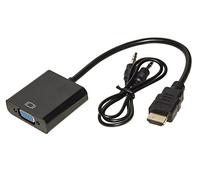 Link Accessori Adaptador HDMI Macho a VGA Hembra con estéreo, Conector de Audio de 3,5 mm