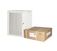 LINK Armario en Rack de 19 Pulgadas, 12 Unidades de Pared, 635 x 600 x 450 cm, Color Gris desensamblado, Puerta de Cristal