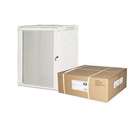 LINK Armario en Rack de 19 Pulgadas, 12 Unidades de Pared, 635 x 600 x 450 cm, Color Gris desensamblado, Puerta de Cristal