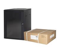 LINK Armario Rack 19" 12 Unidades de Pared (A) 635 x (L) 600 x (P) 450 Negro desembalado Puerta Cristal