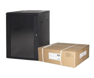 LINK Armario Rack 19" 12 Unidades de Pared (A) 635 x (L) 600 x (P) 450 Negro desembalado Puerta Cristal