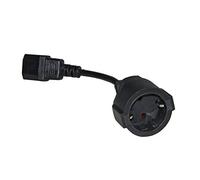 LINK Cable Adaptador de alimentación Toma Schuko alemán Hembra - IEC C14 Macho CM 15, Negro