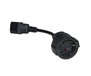 LINK Cable Adaptador de alimentación Toma Schuko alemán Hembra - IEC C14 Macho CM 15, Negro