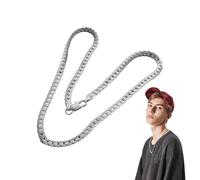 Link Chain for Men - Thick Link Chain | 925 Silver Mens Ļink Çhain, Fashion Hip Hop Necklace with Boys Horsewhip Ćhain Stylish Jewelry for Men Streetwear Accessories