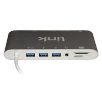 LINK Docking Station USB-C 11 Porte 3 X Video, USB-C, 3 X USB 3.0, RJ45, 2 X Card Reader, Audio Marca
