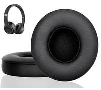 Link Dream Almohadillas de Repuesto para Beats Solo 3 & Solo 2, Almohadilla Auriculares de Repuesto Profesionales con Cuero de proteína Suave Espuma de Memoria de Aislamiento (Negro)