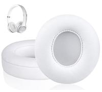 Link Dream Almohadillas de Repuesto para Beats Solo 3 & Solo 2, Almohadilla Auriculares de Repuesto Profesionales con Cuero de proteína Suave Espuma de Memoria de Aislamiento (Blanca)