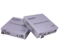 LINK HDES19 Extensor KVM HDMI 4K 60Hz sobre fibra óptica hasta 20km - Transmisor y receptor de vídeo Ultra HD, soporte teclado y ratón USB, control remoto PC y servidor