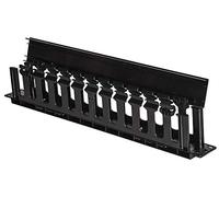 LINK Listón guía Cables para armarios con Cubierta Deslizante, 19 Pulgadas, Negro