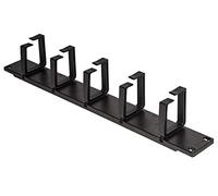 LINK Listón guía para Cables para armarios con 5 Anillos extraíbles, 19 Pulgadas, Negro