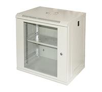 LINK LK1912ULFP Armario Rack 19" 9U desmontado con Puerta de Cristal Templado y Cierre con Llave, Laterales abatibles, Postes Ajustables, Estante Incluido, Color Gris RAL7035 Dimensiones 53 x 40 x 60