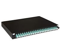 LINK LK24FOLC3 - Panel de Fibra óptica de 19 Pulgadas con 24 adaptadores LC Duplex Om3, Profundidad de 250 mm, Color Negro
