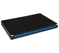 LINK LK24FOSCSS - Panel de Fibra óptica de 19 Pulgadas con 24 adaptadores SC Simplex Singlemode, Profundidad de 250 mm, Color Negro