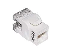 Link LK5EUW - Toma de Red Keystone Jack Rj45, categoría 5E, Utp, Color Blanco, 180°, contactos Dorados, 50 micras