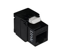 LINK LK6AUTB - Toma de Red Keystone Jack Rj45, categoría 6A, Utp Tooless, Color Negro, 180°, contactos Dorados de 50 micras