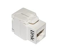 Link LK6AUTW - Toma de Red Keystone Jack Rj45, categoría 6A, Utp Tooless, Color Blanco, 180°, contactos Dorados, 50 micras