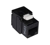LINK LK6UTB - Toma de Red Keystone Jack Rj45, categoría 6, Utp Tooless, Color Negro, 180°, contactos Dorados de 50 micras
